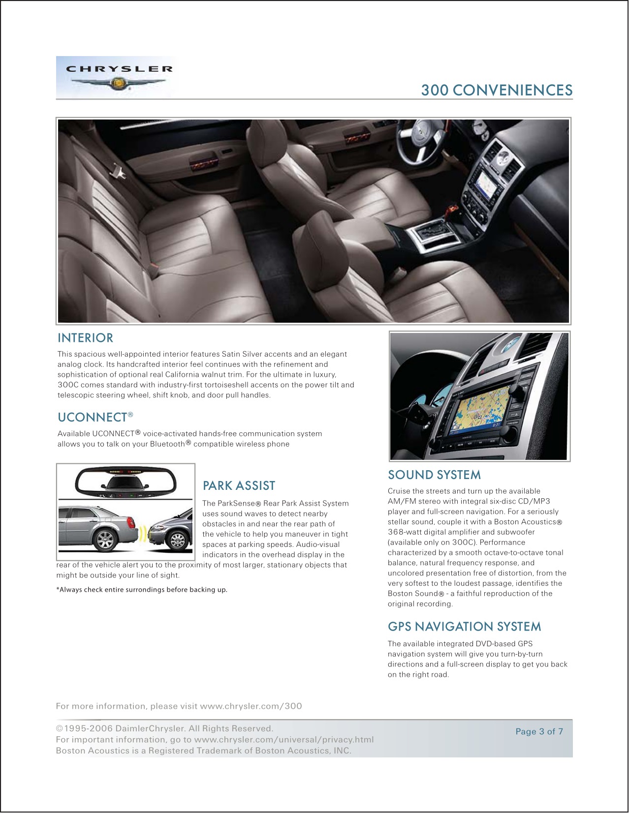 2007 Chrysler 300 Brochure Page 5